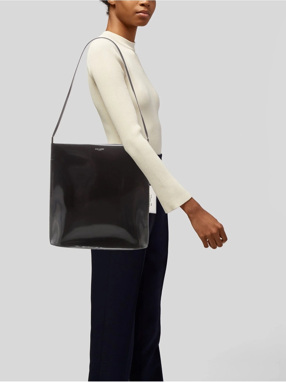SAINT LAURENT - Suzanne Rigid Shoulder Bag in Black